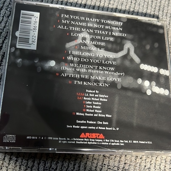 Whitney Houston I'm Your Baby Tonight CD 1990 Arista Records 80s Pop Music Disc - Picture 6 of 6